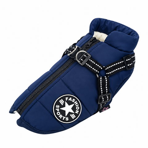 Waterproof Dog Jacket with Built-In Harness