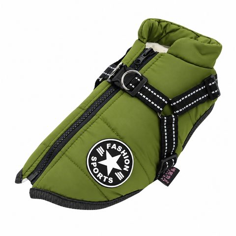 Waterproof Dog Jacket with Built-In Harness