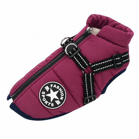 Waterproof Dog Jacket with Built-In Harness