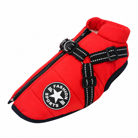 Waterproof Dog Jacket with Built-In Harness